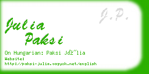 julia paksi business card